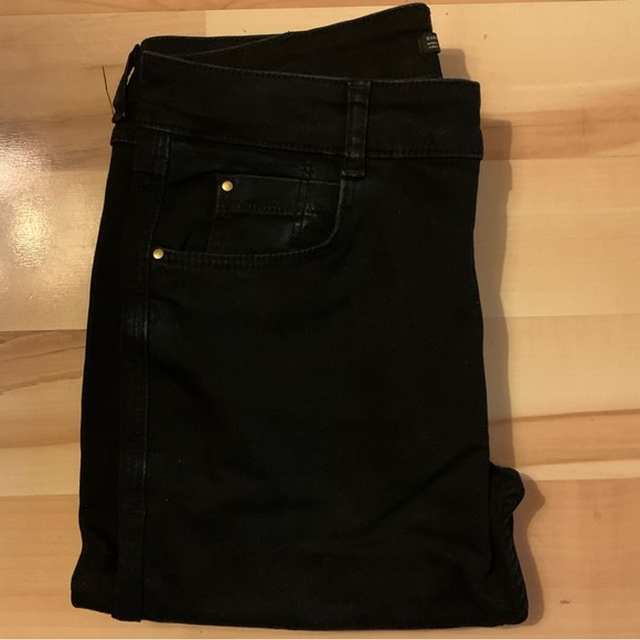 ZARA TRAFALUC CROPPED SKINNY JEANS ANKLE GOLD BUTTONS SIZE 4 - Picture 8 of 13